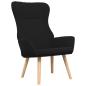 Preview: Relaxsessel mit Hocker Schwarz Stoff