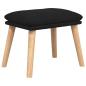 Preview: Relaxsessel mit Hocker Schwarz Stoff