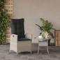Preview: Gartensessel mit Kissen Verstellbar Hellgrau Poly Rattan