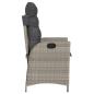 Preview: Gartensessel mit Kissen Verstellbar Hellgrau Poly Rattan