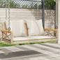 Preview: ARDEBO.de - Hängebank mit Kissen Beige 109x62x40 cm Poly Rattan