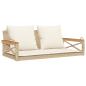 Preview: Hängebank mit Kissen Beige 109x62x40 cm Poly Rattan