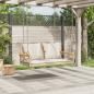 Preview: Hängebank mit Kissen Beige 109x62x40 cm Poly Rattan