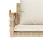Preview: Hängebank mit Kissen Beige 109x62x40 cm Poly Rattan