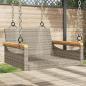 Preview: ARDEBO.de - Hängesessel Grau 63x62x40 cm Poly Rattan