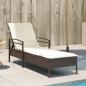 Preview: ARDEBO.de - Sonnenliege mit Auflage Braun 63x200x81 cm Poly Rattan