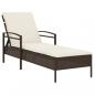 Preview: Sonnenliege mit Auflage Braun 63x200x81 cm Poly Rattan