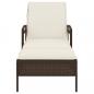 Preview: Sonnenliege mit Auflage Braun 63x200x81 cm Poly Rattan