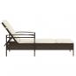 Preview: Sonnenliege mit Auflage Braun 63x200x81 cm Poly Rattan