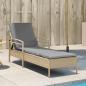 Preview: ARDEBO.de - Sonnenliege mit Auflage Beige 63x200x81 cm Poly Rattan