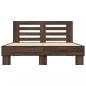 Preview: Bettgestell Braun Eichen-Optik 120x200 cm Holzwerkstoff Metall