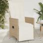 Preview: ARDEBO.de - Gartensessel mit Kissen Verstellbar Beige Poly Rattan
