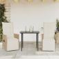 Preview: Gartensessel mit Kissen 2 Stk. Verstellbar Beige Poly Rattan