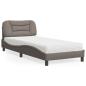 Preview: ARDEBO.de - Bett mit Matratze "Hvar" Taupe 90x200 cm Stoff