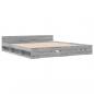 Preview: Bettgestell mit Schubladen Grau Sonoma 200x200cm Holzwerkstoff