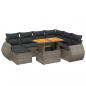 Preview: 8-tlg. Garten-Sofagarnitur mit Kissen Grau Poly Rattan