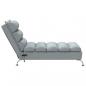 Preview: Massage-Chaiselongue mit Kissen Hellgrau Stoff