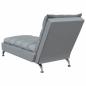 Preview: Massage-Chaiselongue mit Kissen Hellgrau Stoff