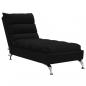 Preview: Massage-Chaiselongue mit Kissen Schwarz Stoff