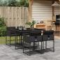 Preview: ARDEBO.de - 5-tlg. Garten-Essgruppe mit Kissen Schwarz Poly Rattan