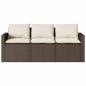 Preview: 2-tlg. Garten-Essgruppe mit Kissen Braun Poly Rattan