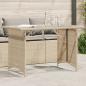 Preview: ARDEBO.de - Gartentisch mit Glasplatte Beige 110x68x70 cm Poly Rattan