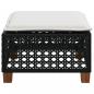 Preview: Gartenhocker mit Kissen Schwarz 63,5x56x32 cm Poly Rattan