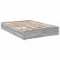 Preview: Bettgestell mit Schubladen Grau Sonoma 150x200 cm Holzwerkstoff