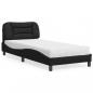 Preview: ARDEBO.de - Bett mit Matratze Schwarz 90x190 cm Kunstleder