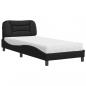 Preview: Bett mit Matratze Schwarz 90x190 cm Kunstleder