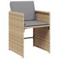 Preview: 9-tlg. Garten-Essgruppe mit Kissen Beigemischung Poly Rattan