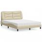 Preview: ARDEBO.de - Bett mit Matratze Creme 120x200 cm Stoff