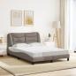 Preview: ARDEBO.de - Bett mit Matratze Taupe 140x200 cm Stoff