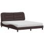 Preview: Bett mit Matratze Dunkelbraun 160x200 cm Stoff