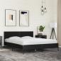 Preview: Bettgestell Schwarz 150x200 cm Holzwerkstoff und Metall