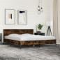 Preview: Bettgestell Räuchereiche 180x200 cm Holzwerkstoff und Metall