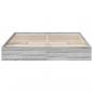 Preview: Bettgestell mit Schubladen Grau Sonoma 180x200cm Holzwerkstoff