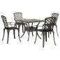 Preview: 5-tlg. Garten-Essgruppe Bronzen Aluminiumguss