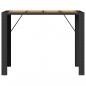 Preview: Gartentisch mit Holzplatte Schwarz 145x80x110 cm Poly Rattan