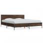 Preview: ARDEBO.de - Bettgestell Braun Eichen-Optik 200x200 cm Holzwerkstoff Metall