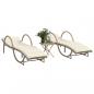 Preview: ARDEBO.de - Sonnenliegen 2 Stk. mit Tisch Beige Poly Rattan