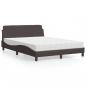 Preview: ARDEBO.de - Bett mit Matratze Dunkelbraun 140x190 cm Stoff