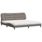 Preview: Bett mit Matratze Taupe 200x200 cm Stoff