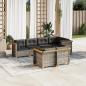 Preview: ARDEBO.de - 7-tlg. Garten-Sofagarnitur mit Kissen Grau Poly Rattan