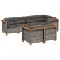 Preview: 7-tlg. Garten-Sofagarnitur mit Kissen Grau Poly Rattan