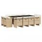 Preview: 13-tlg. Garten-Essgruppe mit Kissen Beige Poly Rattan