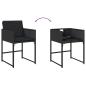 Preview: 13-tlg. Garten-Essgruppe mit Kissen Schwarz Poly Rattan