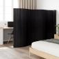 Preview: ARDEBO.de - Paravent Schwarz 165x800 cm Bambus