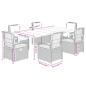 Preview: 7-tlg. Garten-Essgruppe mit Kissen Beige Poly Rattan