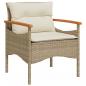 Preview: 3-tlg. Garten-Sofagarnitur mit Kissen Beige Poly Rattan